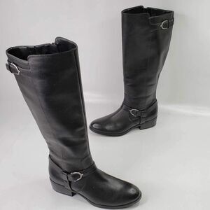 Lauren Ralph Lauren Boots Tall Women’s Black Leather Knee High Riding Size 7.5